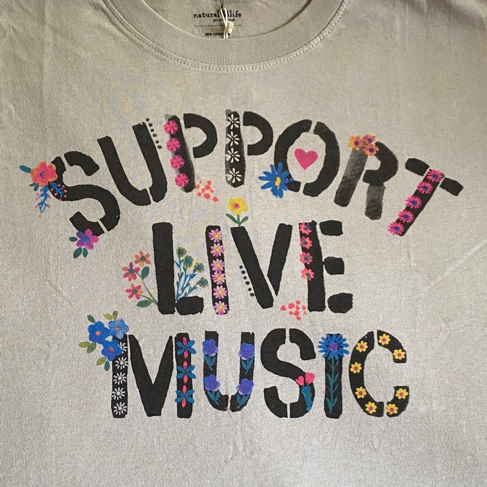 Natural Life “Support Live Music” Gray Tee